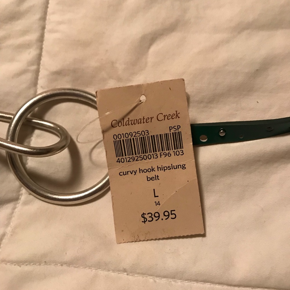 Coldwater creek green leather belt